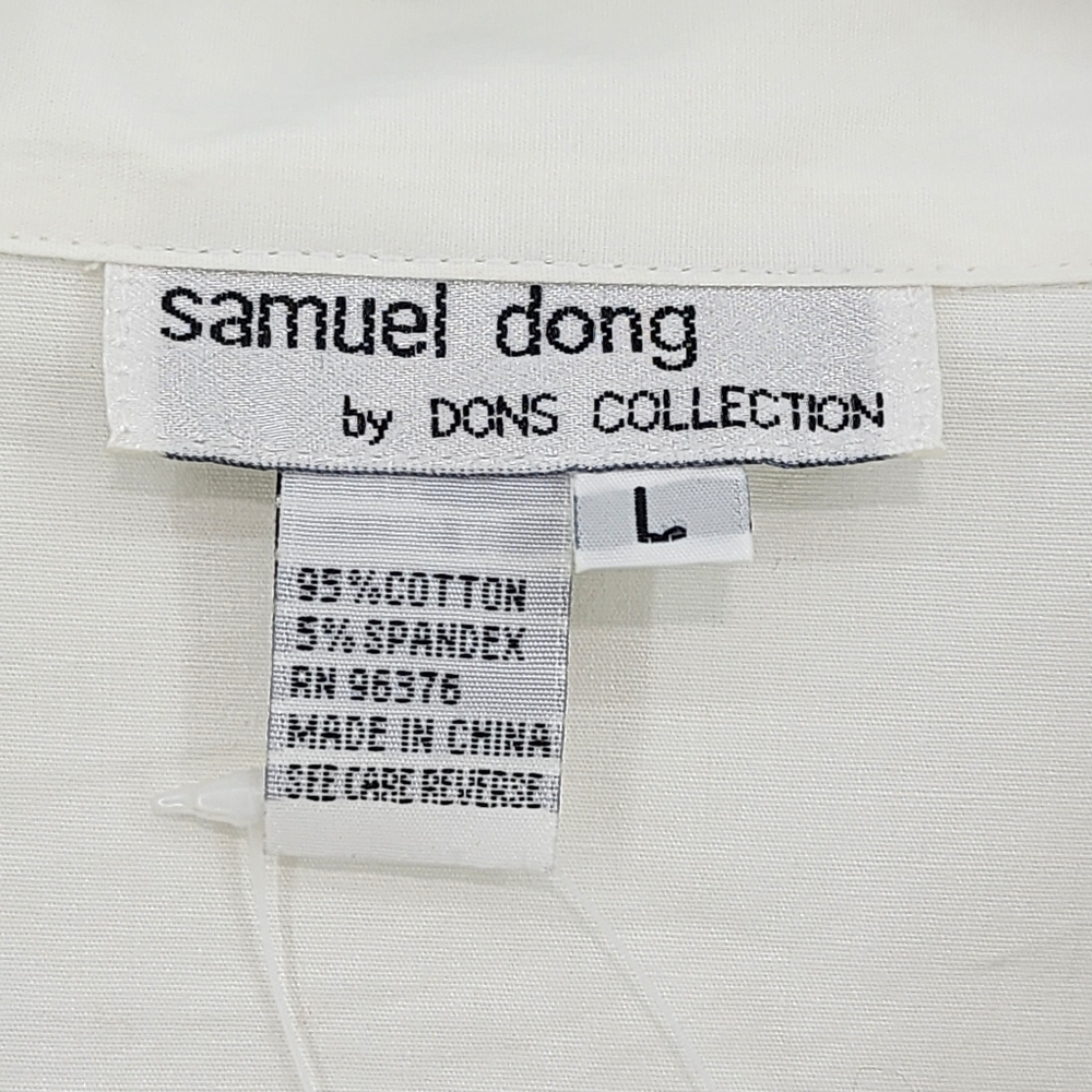 Samuel Dong Women's Cotton Stretch Smock Button Front Shirt - L - Picture 3 of 7